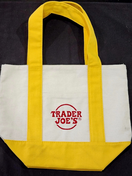 Trader Joe'S Handbags - Trader Joe's Yellow & White Canvas Tote Bag - NWoT